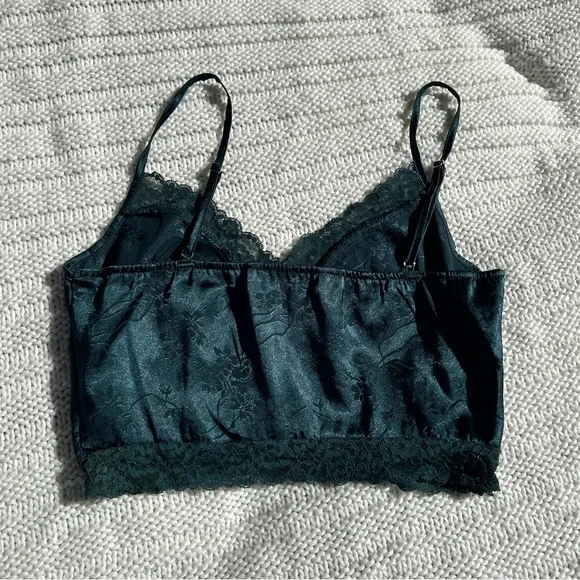 Satin & Lace, Teal Tank Top, Size M - Picture 3 of 4